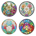thumbnail image 1 of 4Pcs DIY Diamond Art Painting Placemat Round Non-Slip Acrylic Table Mats for Table Decor B, 1 of 4