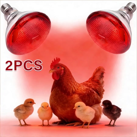 2 PCS 150W Infrared Red Heat Lamp for Chicks, 150 Watt Reptile Heating Lamp for Leopard Gecko E26, Heat Bulb
