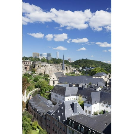 View over the Old Town with Neumunster Abbey, Luxembourg City, Grand Duchy of Luxembourg Print Wall Art By Markus