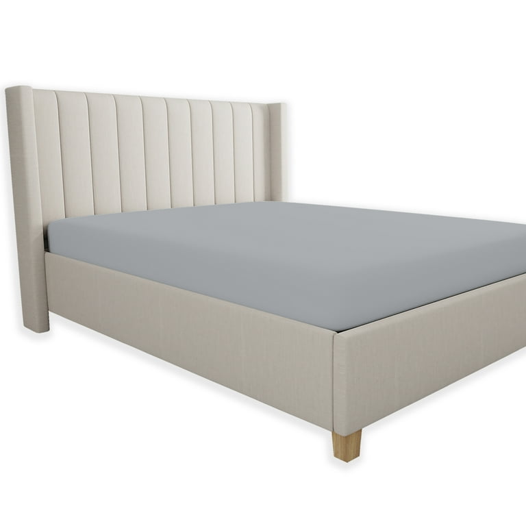DVALA Fitted sheet, light gray, Queen - IKEA