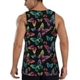 thumbnail image 3 of Easygdp Rainbow Butterflies Men's Tank Top, Sleeveless Muscle T Shirts, Breathable, Quick-Dry, Loose for Gym, Running, Fitness - XX-Large, 3 of 9