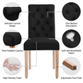 thumbnail image 6 of Alden Design Tufted Upholstered High Back Parson Dining Chair, Set of 2, Black, 6 of 7
