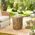 thumbnail image 2 of HOMCOM Table d'Appoint Latérale avec Fini Grain de Bois pour Extérieur Intérieur, Naturel, 2 of 10