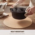 thumbnail image 2 of Sm:)e Pink Faux Leather Placemats Set of 6, 15 Inch, Waterproof Oil-Proof Wipeable PU Place Mats, Heat Resistant Reversible Table Mats for Kitchen, Dining, Outdoor, 2 of 9
