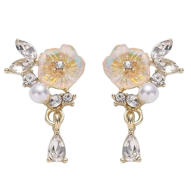 Pendientes de plata 925 con forma de flor para mujer, joya para regalo