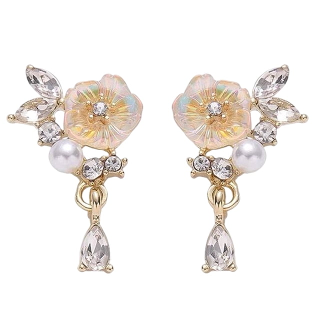 Pendientes de plata 925 con forma de flor para mujer, joya para regalo