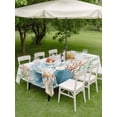 thumbnail image 3 of Outdoor Tablecloth with Umbrella Hole and Zipper, Beach Coastal Rectangle Table Cloth 60x120 Inch Waterproof Tablecloth, Summer Nautical Coral Shell Botanical Picnic Table Cover for Patio Camping, 3 of 7
