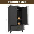 thumbnail image 5 of LUMAMIN Armoire Wardrobe Closet, 60" Tall 2 Doors Metal Wardrobe Cabinet with 1 Drawer, Adjustable Shelf & Hanging Rod for Bedroom, Office, Laundry, Entryway, Black, 5 of 11