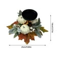 thumbnail image 3 of Fall Candle Holder Centerpiece - 9.8" Autumn Harvest Decor with Pumpkins & Maple Leaves, Thanksgiving Table Decor for Home, Dining Room & Seasonal Festival Display, 3 of 3