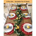 thumbnail image 4 of 15 Inch Round Placemats Set of 4, Red Christmas Non Slip Heat Insulation PP Table Mats, Snowman Xmas Tree Ball Gifts Winter Wooden Washable Place Mats for Kitchen Dining Party Table Decor, 4 of 7