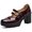 Claret, variant on Woobling Women Dress Pumps Shoes Chunky Block Heel Round Toe Anti-Slip High Heels Womens Lightweight Slip On Black 7.5