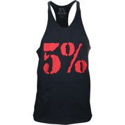 5% Nutrition Rich Piana Bigger By The Day Men's Sleeveless Bodybuilding Shirt, Black Y-Back Tank Top