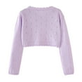 thumbnail image 3 of GYRATEDREAM Girls' Long Sleeve Knitted Bolero Cardigan Kids Button Closure Shrug Dress Sweaters Cropped Jacket Cover Up Tops, 3 of 9