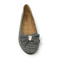 thumbnail image 3 of Victoria K Women's Glen Plaid Matching Bow With Rhinestone Ballerina Flats, 3 of 5