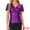 Purple, variant on DARING DIVA Women's Metallic V Neck Ruffle Sleeve Shiny Wrap Blouse XS Hot Pink