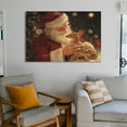 thumbnail image 5 of Framed Vintage Christmas Canvas Wall Art Santa Claus Holds The Fawn Print Retro Christmas Farmhouse Wall Decor,Christmas Holiday Decor for Home and Office, 5 of 5