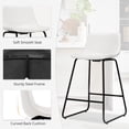 thumbnail image 4 of Carolayne 24" Bar Stools Set of 4, Counter Height Stools with Back for Kitchen Island and Dining Room, Faux Leather, White, 4 of 5
