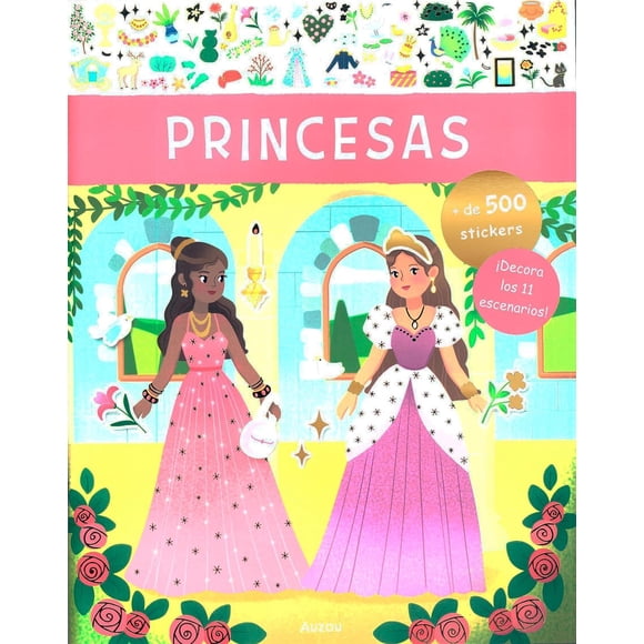 Libro de stickers Auzou Princesas Blanco