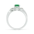 thumbnail image 2 of Angara Natural 0.75 Ct. Emerald with Diamond Three Stone Ring in 14K White Gold for Women (Ring Size: 3), 2 of 10