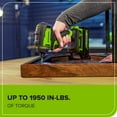 thumbnail image 4 of Greenworks 24V Brushless Cordless Impact Driver Kit, 1900 in./lbs Torque, Variable Speed, 2×2Ah Batteries with 2A Charger, LED Light, 8pcs Drill/Driver Bits with Tool Bag, 4 of 14