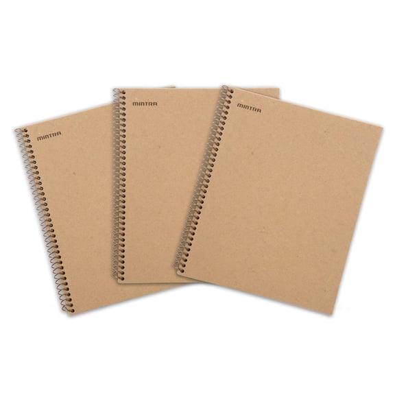100% Recycled Kraft Letter Notebook (3 Pack) - Plain - 8.5in x 11in (07097)