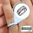 thumbnail image 5 of Fidget Anxiety Ring for Women 925 Sterling Silver Spinning Spinner Rings for Men Oxidized Concave Flower Boho Jewelry Band Meditation Stress Relief Women Size 11 Birthday Christmas Gifts, 5 of 10