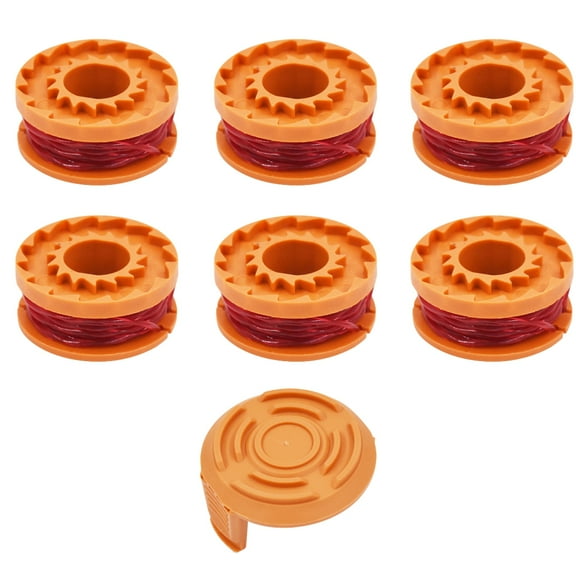 LABLT 6Pack Replacement Spool Line with 1 Pack Spool Cap Cover Fits for Worx WA0010
