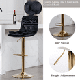 thumbnail image 4 of 25-33 Inch Velvet Bar Stools, Counter Height Adjustable Swivel Barstools High Bar Chairs with Back & Gold Metal Base for Pub, Kitchen, Cafe, Stools Chair with Footrest for Home(Black,Set of 8), 4 of 10