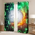 thumbnail image 2 of Golf Curtains Gradient Hexagon Curtains & Drapes Sports Games 30%-50% Blackout Curtains Teens Adult Bedroom, Geometric Neon Honeycomb Window Curtains Golf Gifts For Men, 38"Wx45"L 2 Panels, 2 of 5