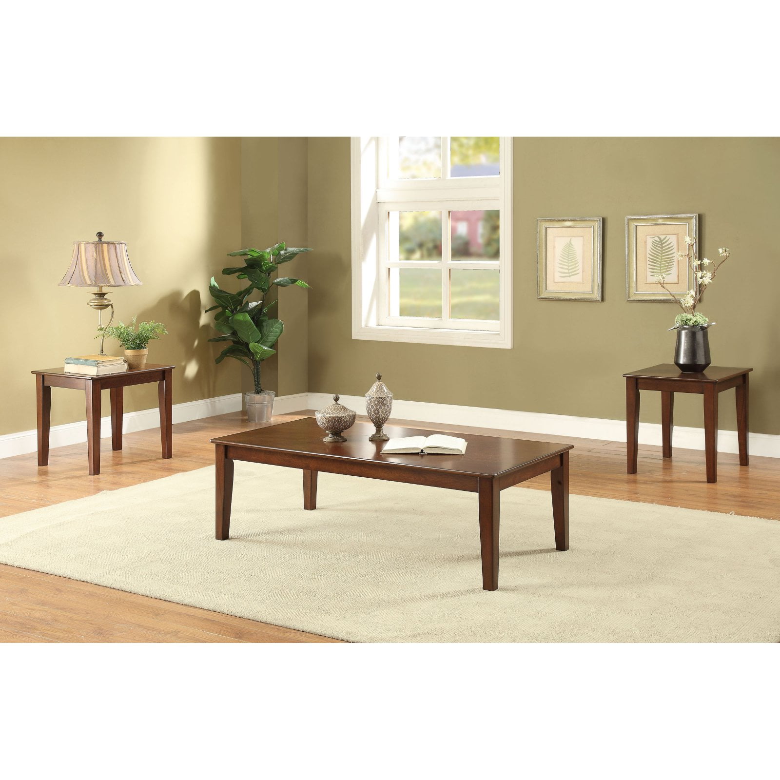 ACME Marilla 3 Piece Pack Coffee End Table Set, Walnut ...