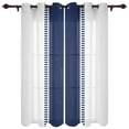 thumbnail image 2 of 2 Panels Blue Stripes Texture White Curtains for Bedroom Living Room Drapes Kitchen Children's Room Window Curtain Modern Home Decor, 2 of 6