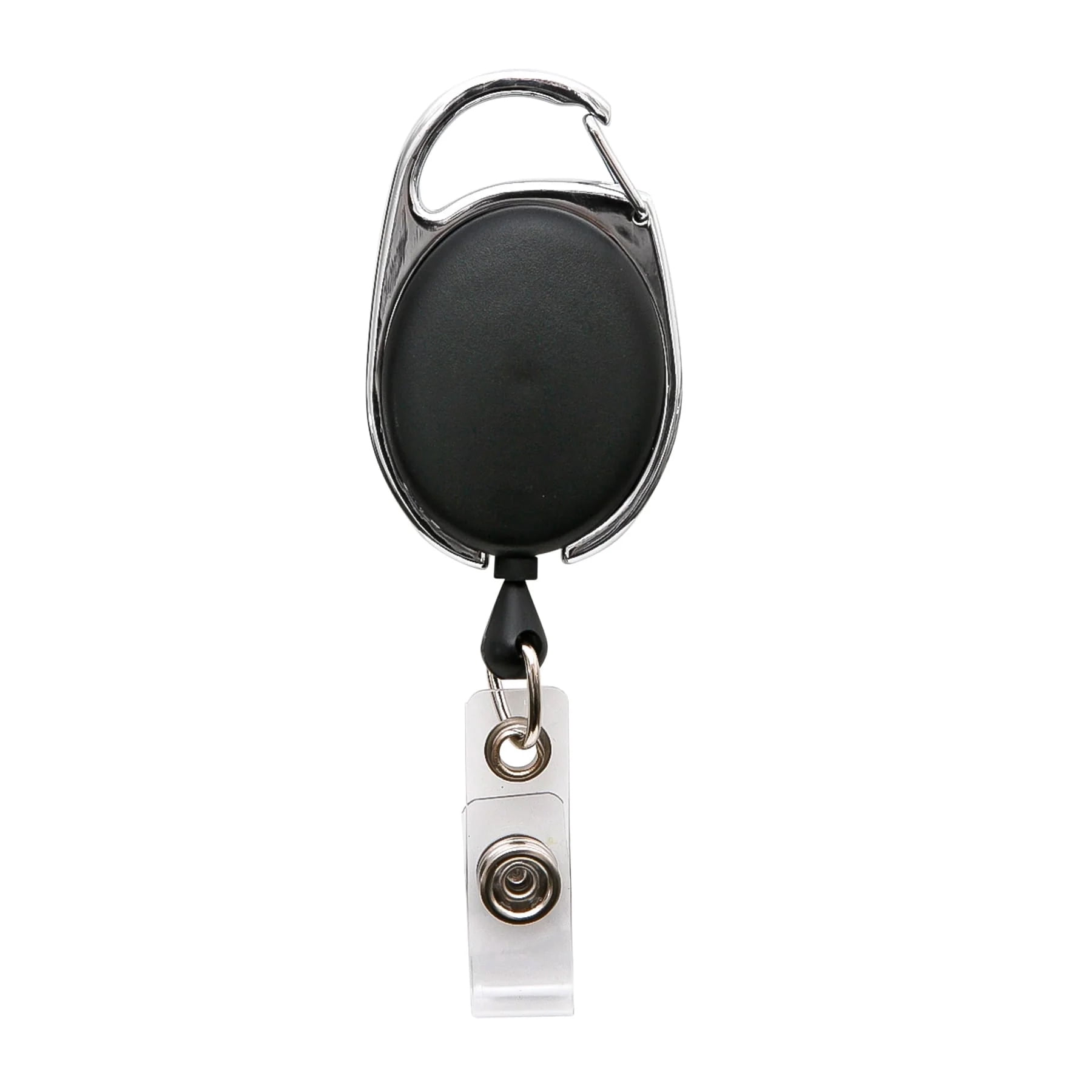 SICURIX Quick Clip Oval ID Badge Reel, Black, Pack of 6