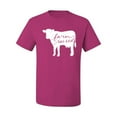 thumbnail image 2 of Wild Bobby, Farm Raised Cow Animal Lover Men's Graphic T-Shirt, Fuschia, Large, 2 of 3