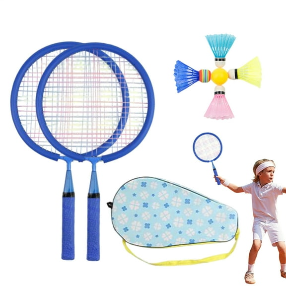Kids Shuttlecock Set Outdoor Backyard Badminton Racquets with Bag Complete Comfort Grip Racket for Teen Family Friends Activities and Fun Games value