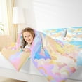 thumbnail image 5 of Feelyou Kawaii Gold Unicorn Bedding Comforter Set, Galaxy Cloud Rainbow Twin Comforter Sets, Dreamy Princess Castle Reversible Bedding Set, Ultra Soft Bedroom Decor, 2pcs, 5 of 9