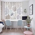 thumbnail image 5 of Gray Shell Coral Kitchen Curtains 72 Inch Length, Coastal Summer Beach Nautical Ocean Grommet Top Bedroom Living Room Curtains, Light Filtering Cafe Curtain Drapes 2 Panels Set 104''x72'', 5 of 9