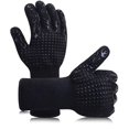 thumbnail image 1 of RV 1 par de guantes anticalor para barbacoa - Guantes de silicona antideslizantes para horno hasta 800 °C - Guantes universales para barbacoa, parrilla, horno, cocina y chimenea (rojo) BRILLAR Rojo Verde, 1 of 5