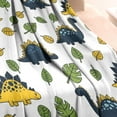thumbnail image 3 of White Cartoon Dinosaurs Green Yellow Leaves Pattern Blanket,Comfortable Soft Flannel Throw Blanket,All Season,Warm Lightweight Blankets for Sofa Bed Couch Living Room Chair,30"x40", 3 of 4
