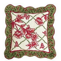 Cranberry Toile Needlepoint Pillow, 19" x 19"