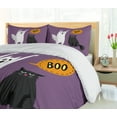 thumbnail image 5 of Ambesonne Halloween Duvet Cover Sets, Funny Ghost Cat Says Boo, 2-King, Pale Eggplant and Multicolor, 5 of 7