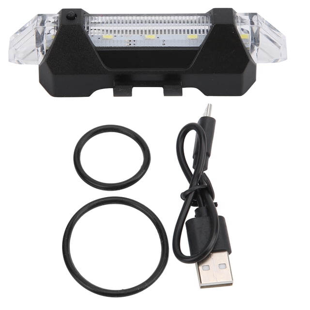 918 Bicycle Tail Warning Light, ABS Plastic Bicycle Rear Tail Warning Light Waterproof USB For Jogging For Students White