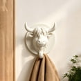 thumbnail image 2 of ZhangC Highland Cow Head Wall Hook, 3 Inch Decorative Plastic Coat Hook, Wall Mounted Organizer for Hats, Bags, Towels and Keys, Farmhouse Entryway Home Decor, 2 of 9