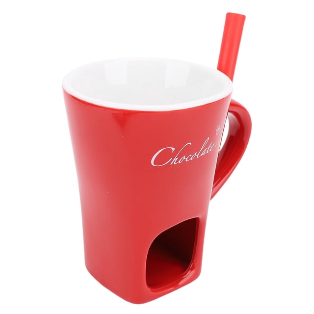 Taza De Fusión De Queso Cerámico, Taza De Fondue De Chocolate Distintiva Con Horquilla, Segura Para Vela, Mantequilla, Fusión De Queso, Lavavajillas Seguros