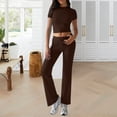 thumbnail image 2 of MSJUHEG Sleeveless Round Neck Tank Tops Beach Vacation Clothes for Women Two Piece Sets for Women Dressy Summer Work Outfits for Women Lounge Sets for Women Sets for Women Brown M, 2 of 9