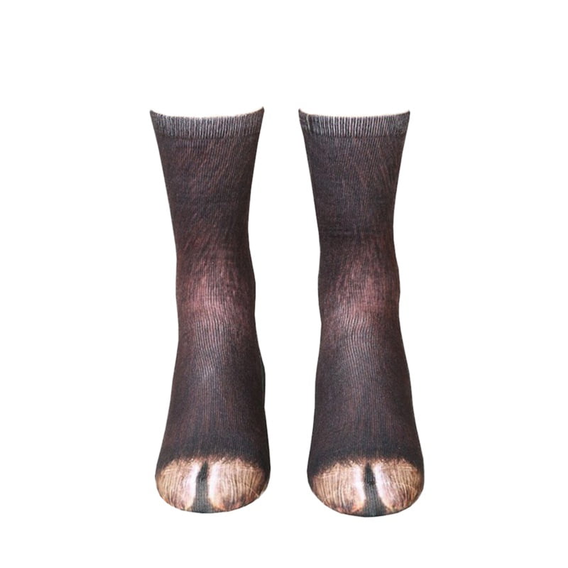3D Funny Foot Socks Unisex Adult/Kids Elastic Sock Animal Paw Feet Crew gift 