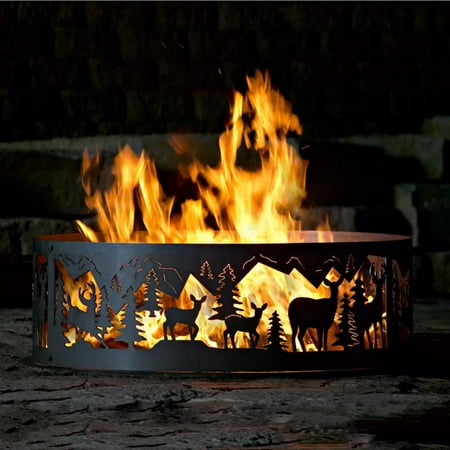 P D Metal Works Dmr004 Whitetail Ring Fire Pit Walmart Com