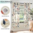 thumbnail image 3 of Yayeee Window Curtains Light Filtering 63"x42" Grommet Panel Pair Home Living Room Decor, Beige Leaves Plaid, 3 of 7