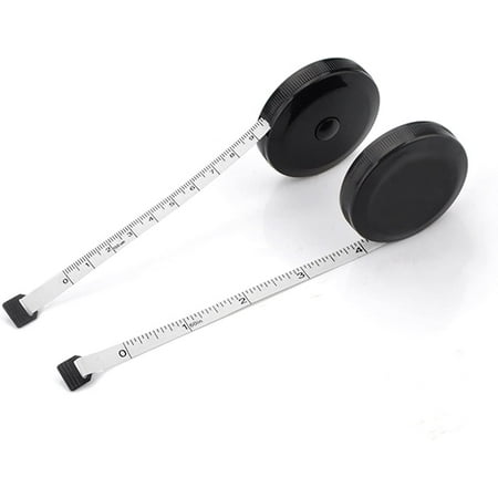 

2 Pack Soft Tape Measure Double Scale Body Sewing Flexible Ruler Automatic Telescopic Tape Measure PVC Leather Tape Measure Black Plastic Small Tape Measure 60-inch (Color : Blackx2)