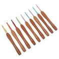 thumbnail image 3 of 9Pcs Wooden Handle Crochet Hooks Sweater Knitting Needles Aluminum Crochet Needles, 3 of 9