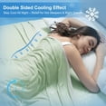 thumbnail image 3 of Double Cooling Blanket for Hot Sleepers King Size, Arc-Chill Q-Max>0.5 with Double Cooling, Summer Blanket Absorbs Heat to Keep Cool All Night for Night Sweats (Green, 108''x90''), 3 of 12